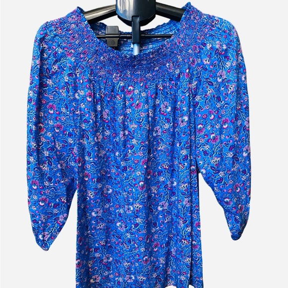 J. Jill Floral Blue Women's Top - Picture 1 of 7